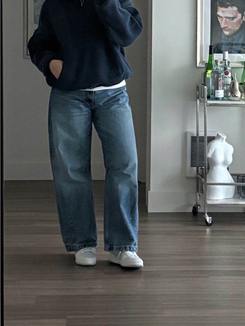 Zara Blue Baggy Wide Leg Jeans